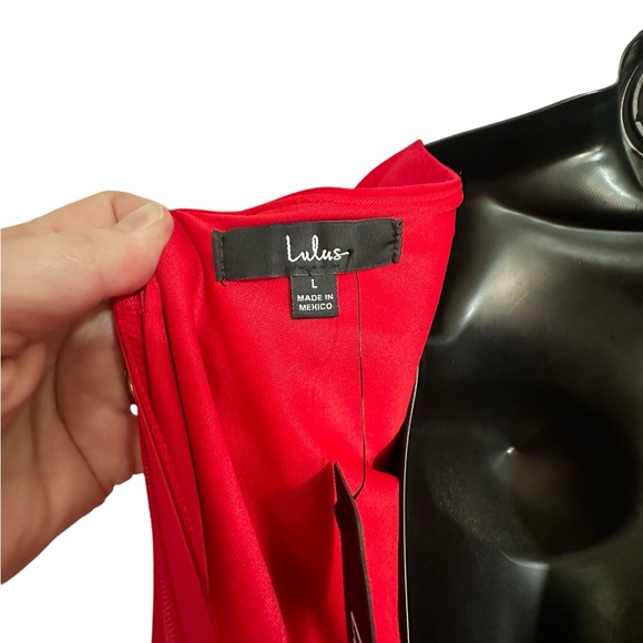 Lulus Dreaming About You Red Long Sleeve Maxi Dress Sz L - Picture 10 of 13